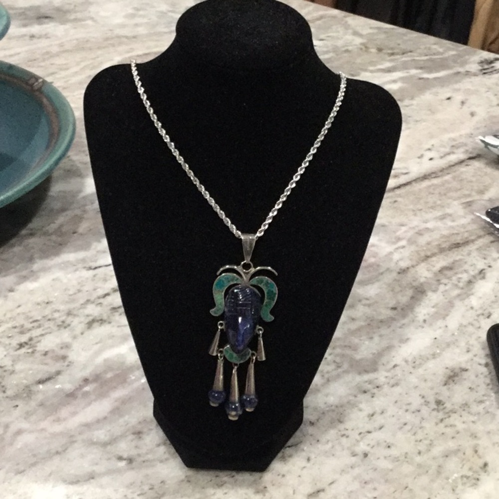 Sterling and lapis necklace